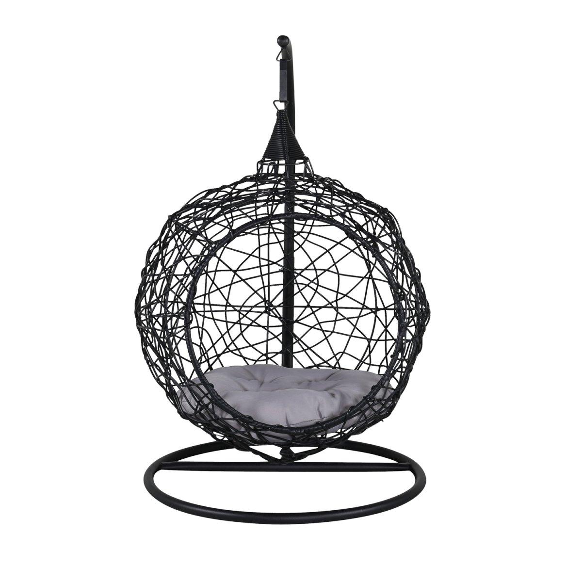 Venture Design Lexi hengestol, mini - grÄ polyester, sort polyrattan og aluminium