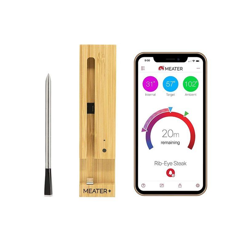 MEATER Plus trÄdlÞst steketermometer med sonde og ladeetui i tre