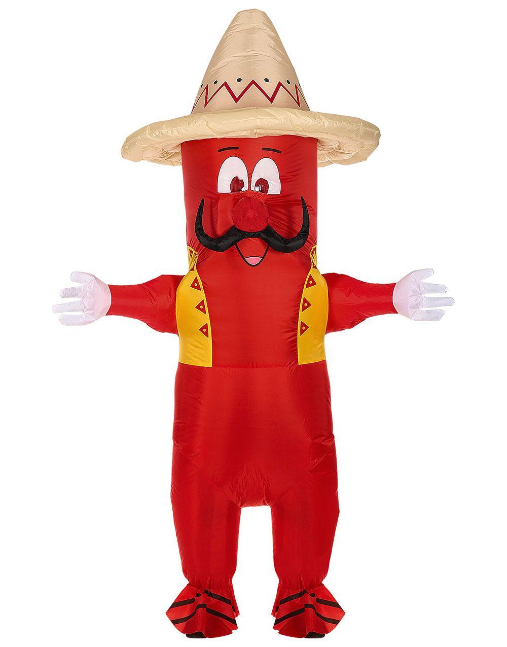 Mexican Chili Pepper oppblåsbart kostyme med sombrero