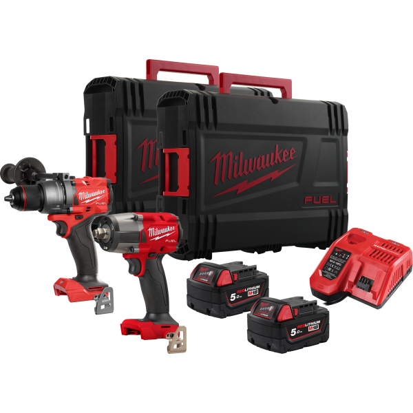 Milwaukee M18 FUEL verktøypakke med slagbor og muttertrekker