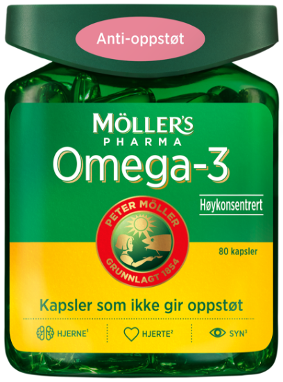 Møllers Omega-3 Antioppstøt 80 kapsler