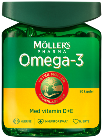 Møllers Omega-3 med vitamin D+E 80 kapsler
