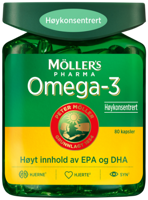 Møllers Omega-3 høykonsentrert kapsler