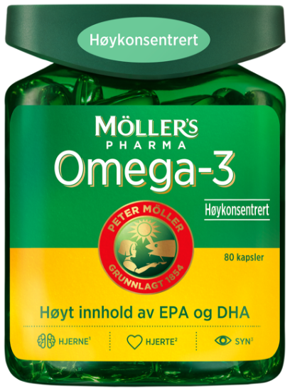 Møllers Omega-3 høykonsentrert kapsler