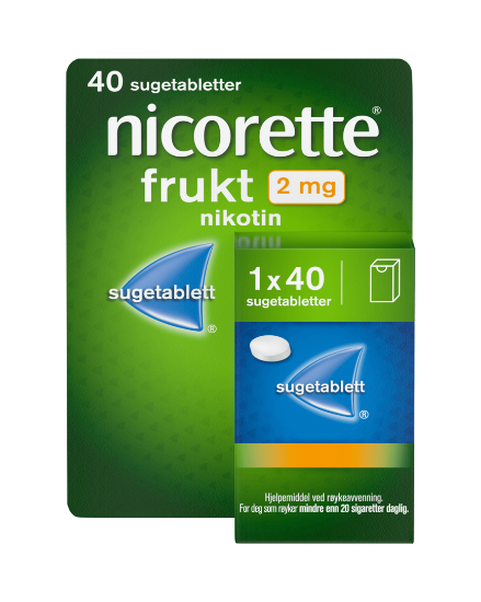 Nicorette 2 mg sugetabletter med fruktsmak, 40 stk