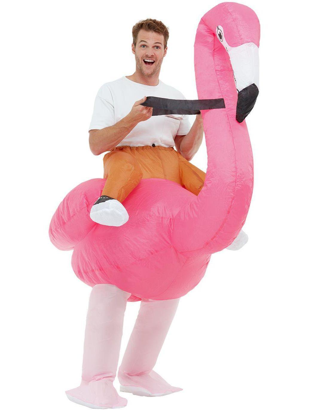 Oppblåsbar flamingo ride on-kostyme