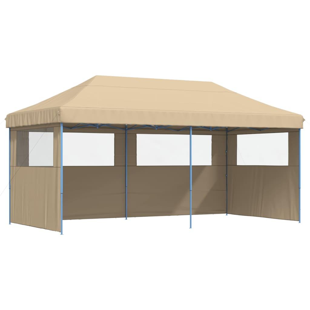 Partytelt popup med sidevegger i beige farge