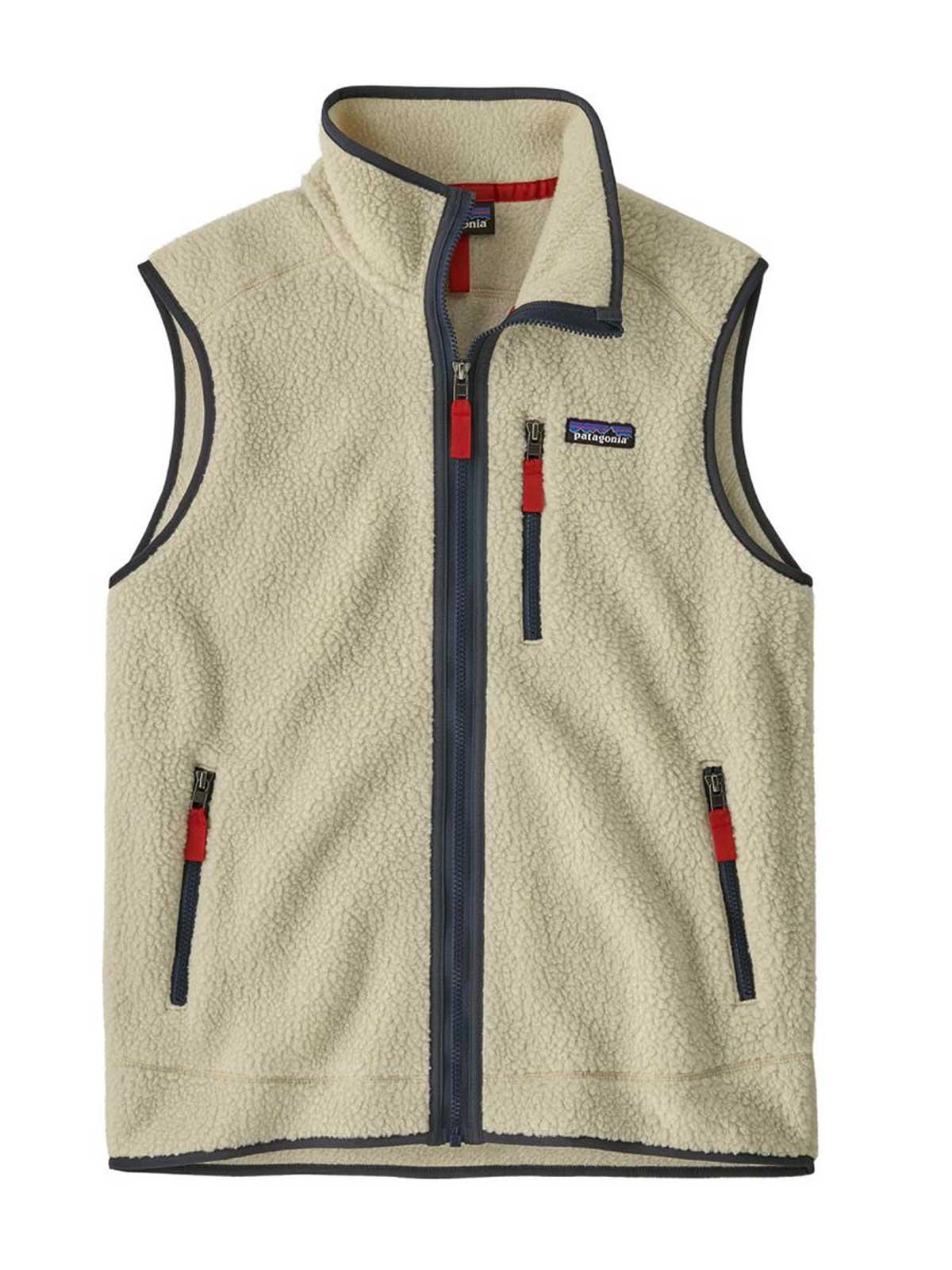 Patagonia Retro Pile fleecevest herre i Pelican w/Smolder Blue