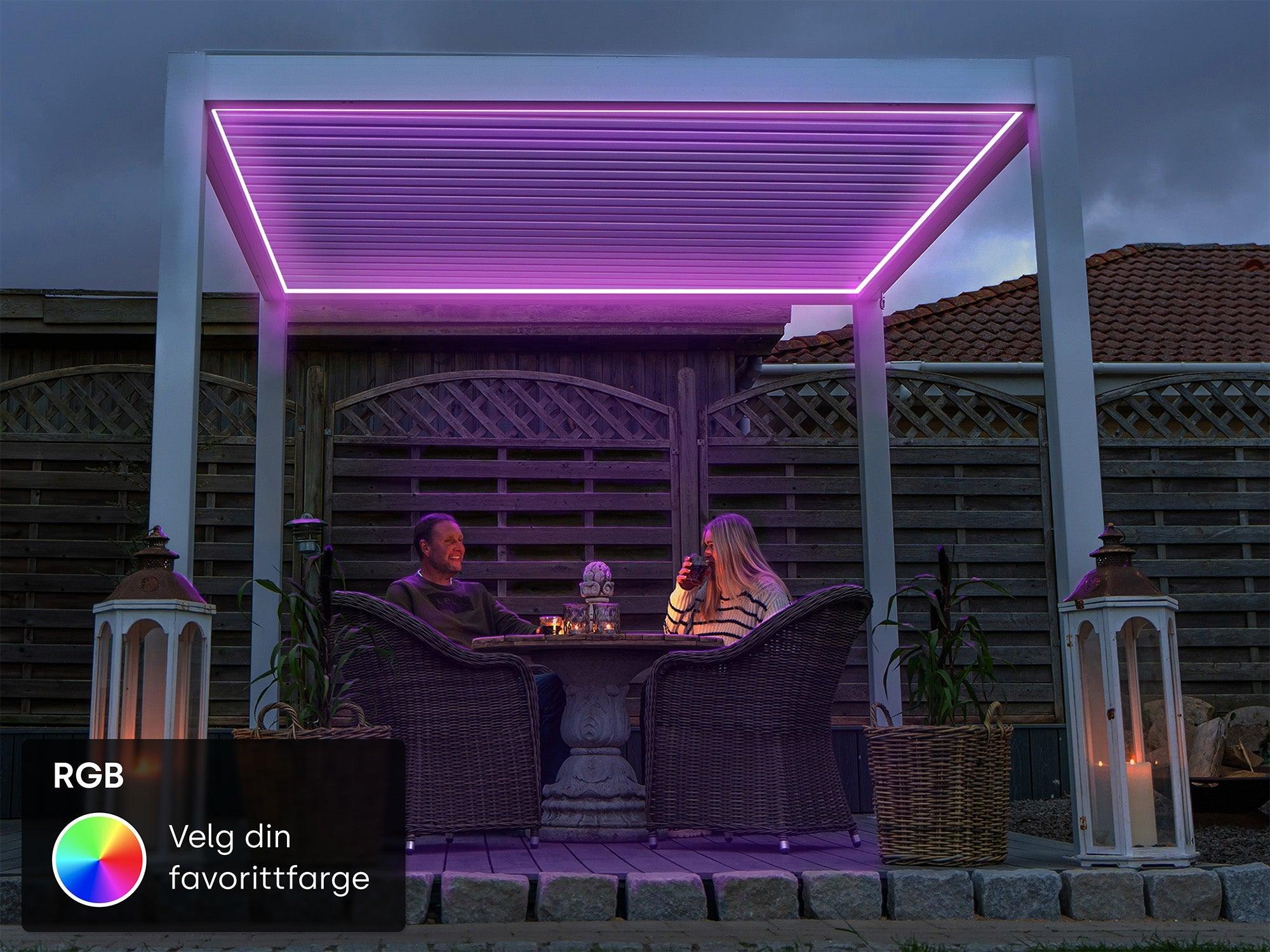 PERGOLUX LED-Lys S3 med RGB-belysning i pergola
