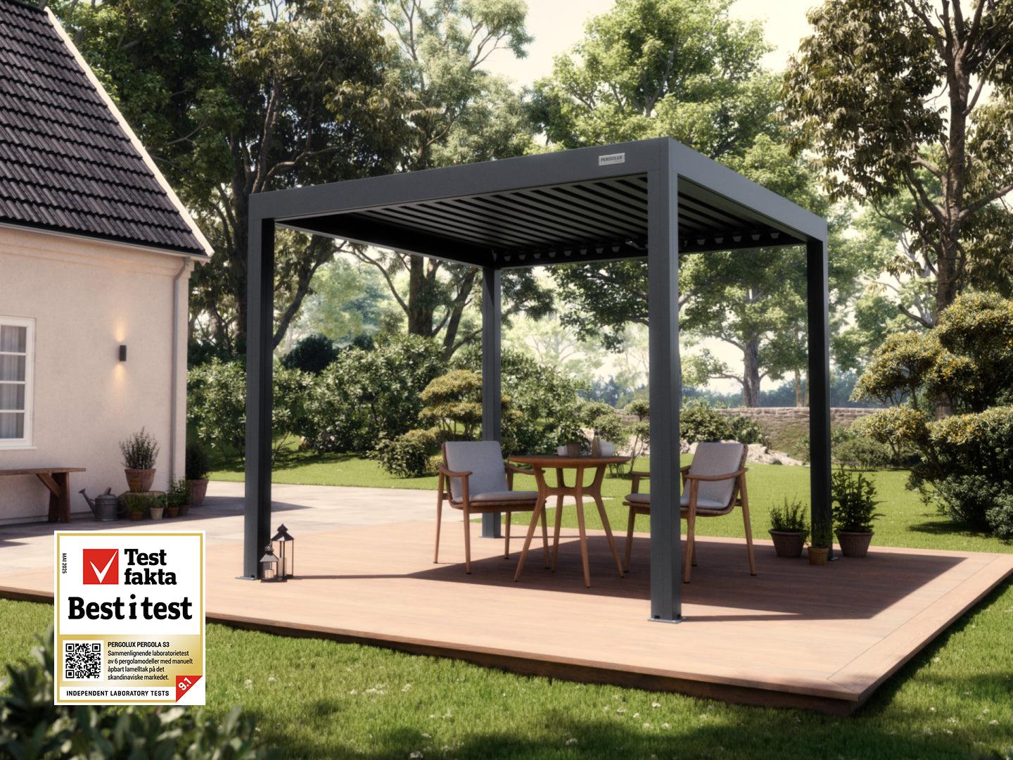 PERGOLUX Pergola S3 med justerbart lamelltak