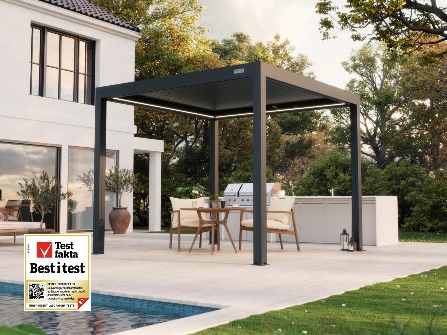 PERGOLUX Sundream S3 pergola med elektrisk tak