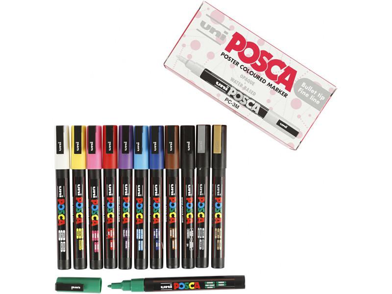 Posca PC-3M 12-pack Ass. Farger