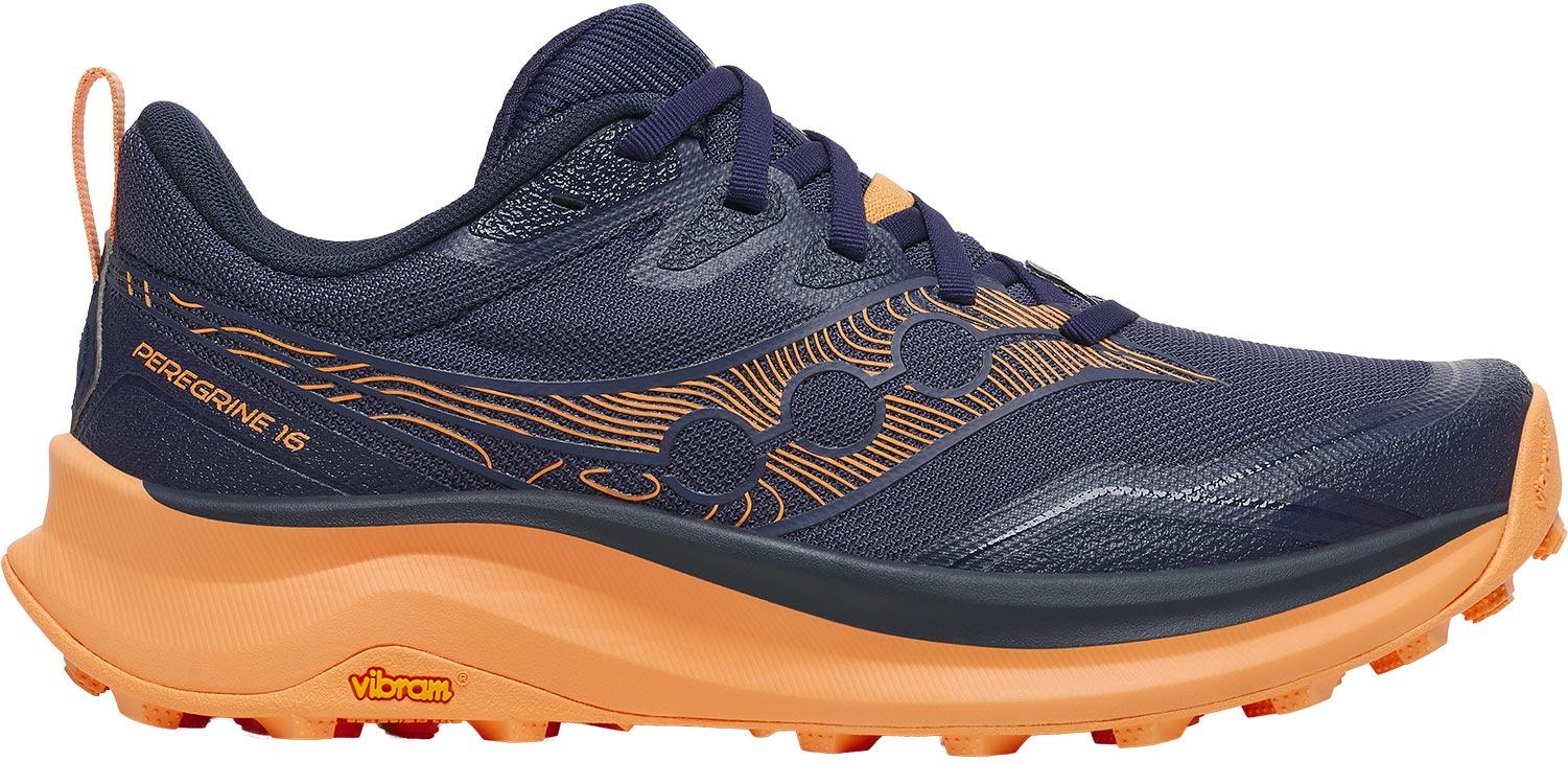 Saucony Peregrine 16 W terrengløpesko for dame i mørkeblått og aprikos