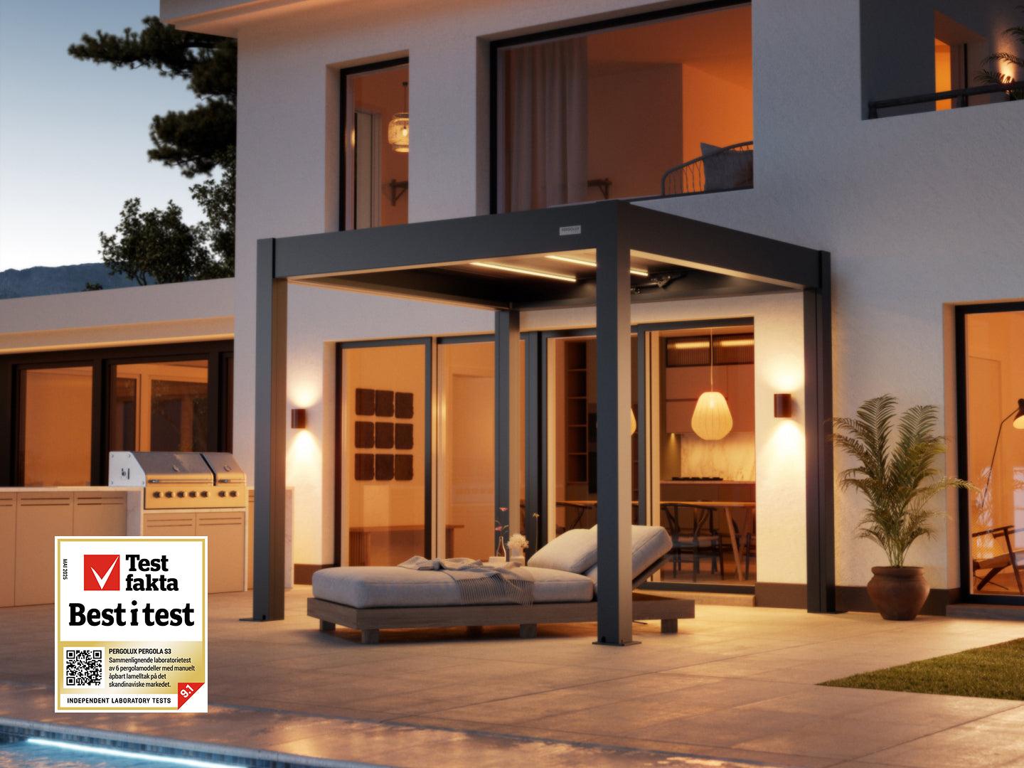 PERGOLUX Skydance S3 luksus pergola med motorisert tak