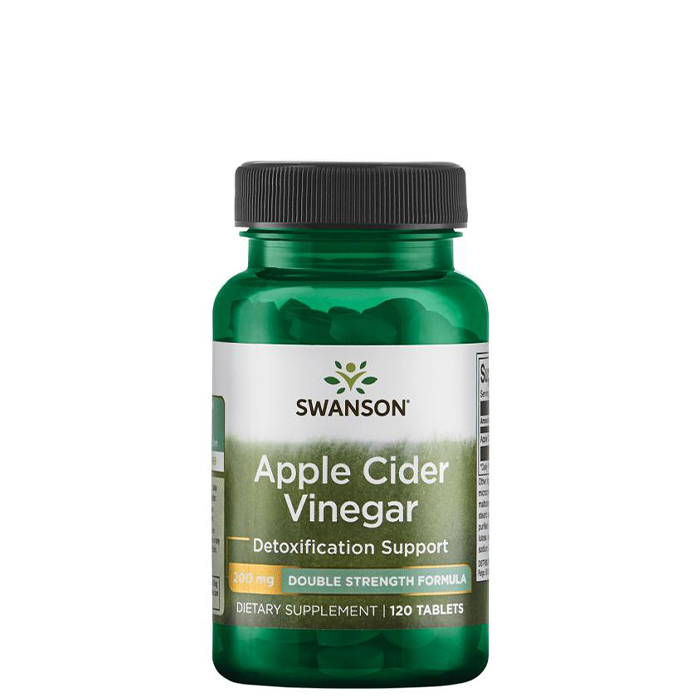 Swanson Apple Cider Vinegar Double Strength 200 mg, boks med 120 tabletter