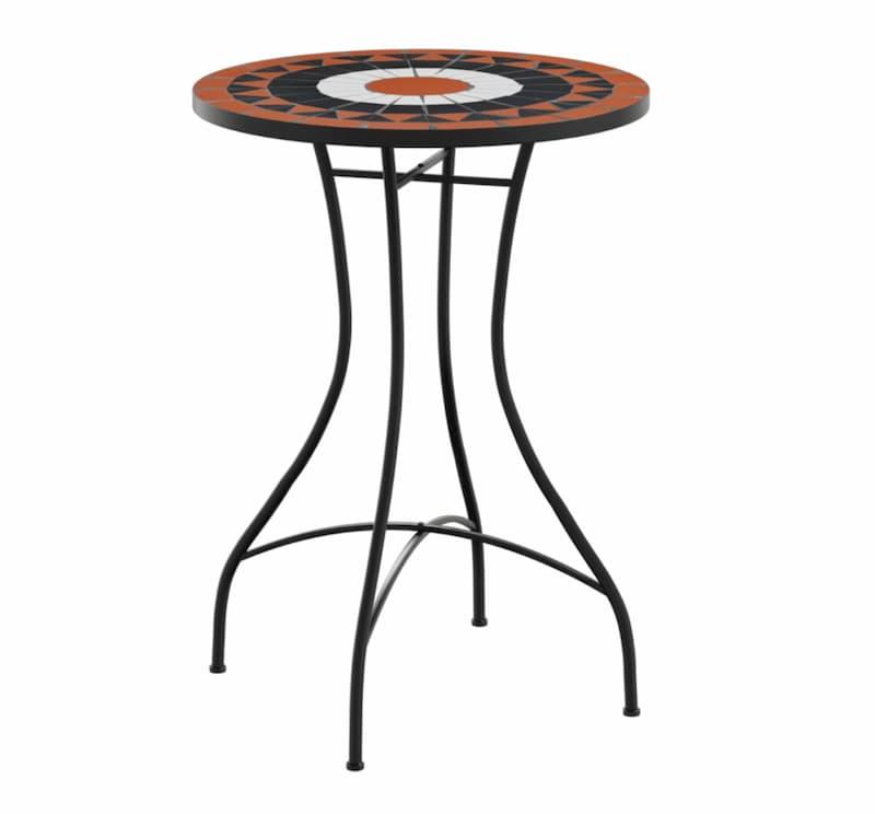 vidaXL Bistrobord med mosaikk terrakotta og hvit, Ø50x70 cm, keramikk