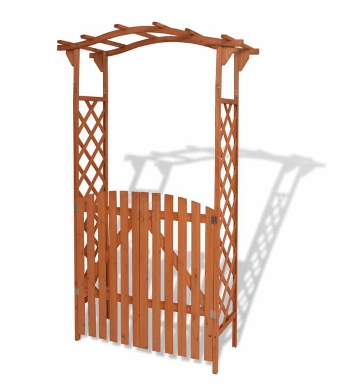 vidaXL Hagebue med port, heltre, 120x60x205 cm