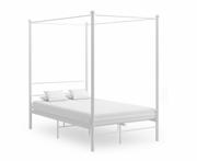 vidaXL Himmelsengeramme hvit metall 140x200 cm