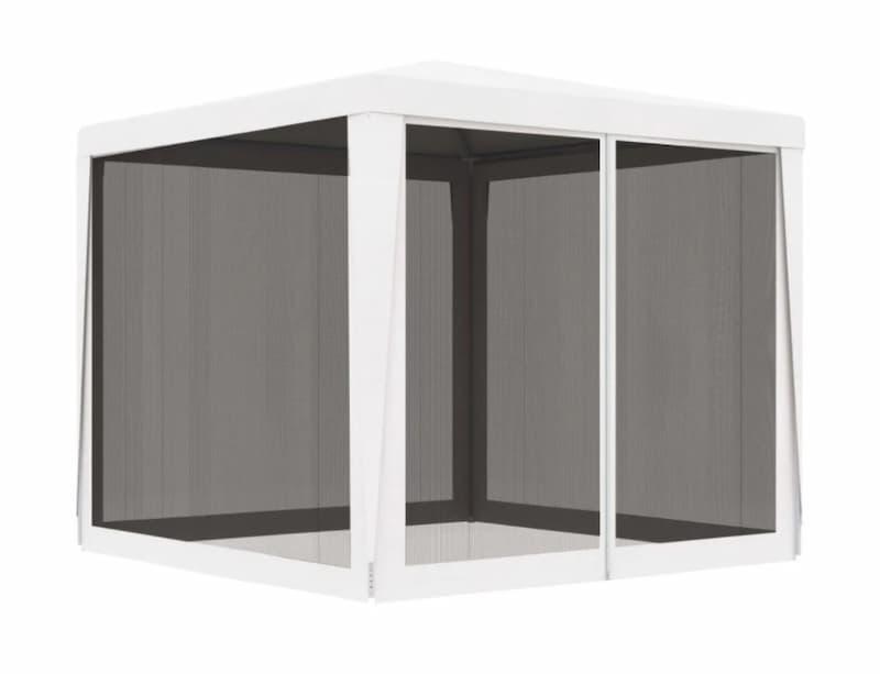 vidaXL Partytelt med 4 sidevegger av netting. 2,5 x 2,5 m, hvit