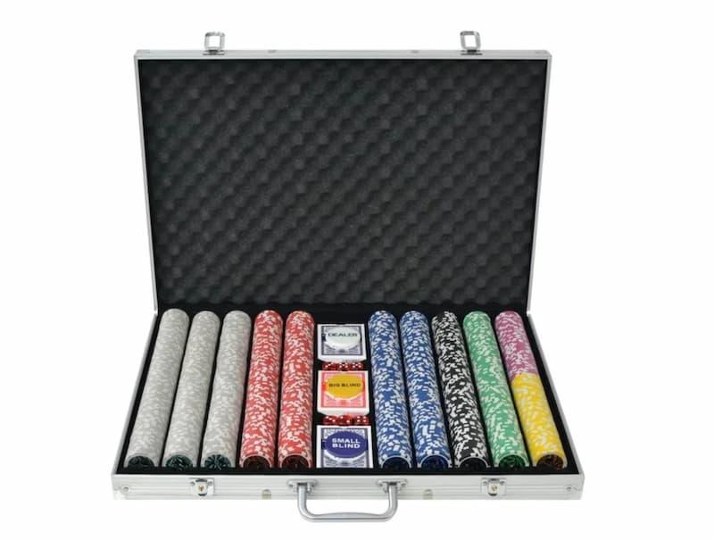 vidaXL Pokersett med 1000 laser-sjetonger i aluminium