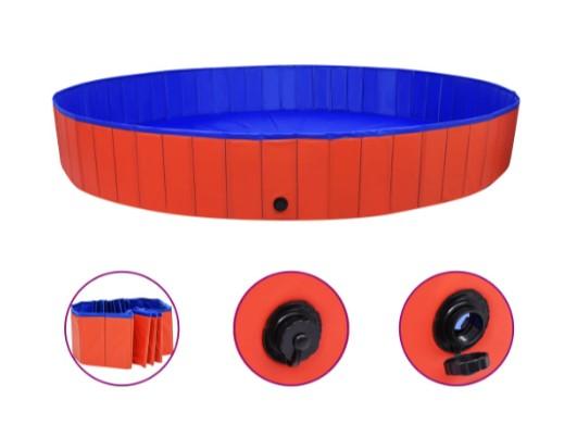 vidaXL Sammenleggbart hundebasseng rød 300x40 cm PVC