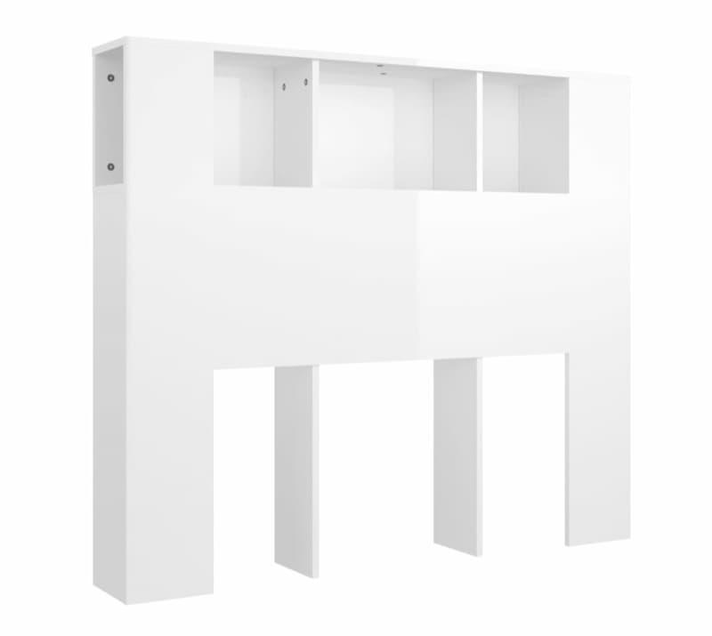 vidaXL Sengegavlskap høyglans hvit 120 x 18,5 x 104,5 cm