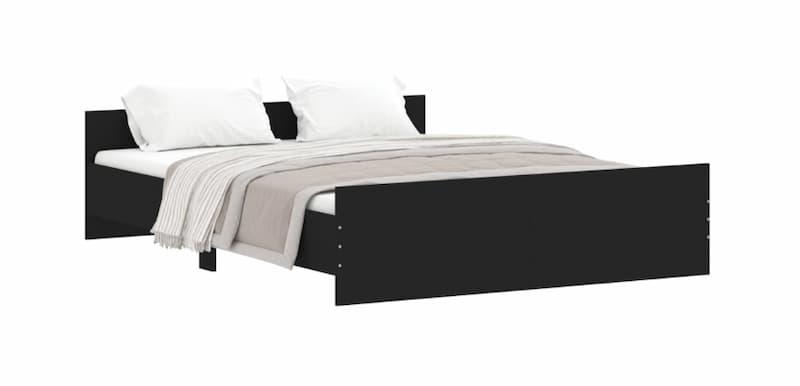 vidaXL Sengeramme med hode-og fotgavl svart 140x200 cm