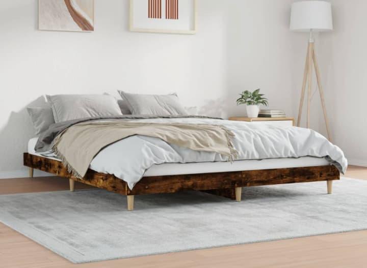 vidaXL Sengeramme røkt eik 160x200 cm konstruert tre