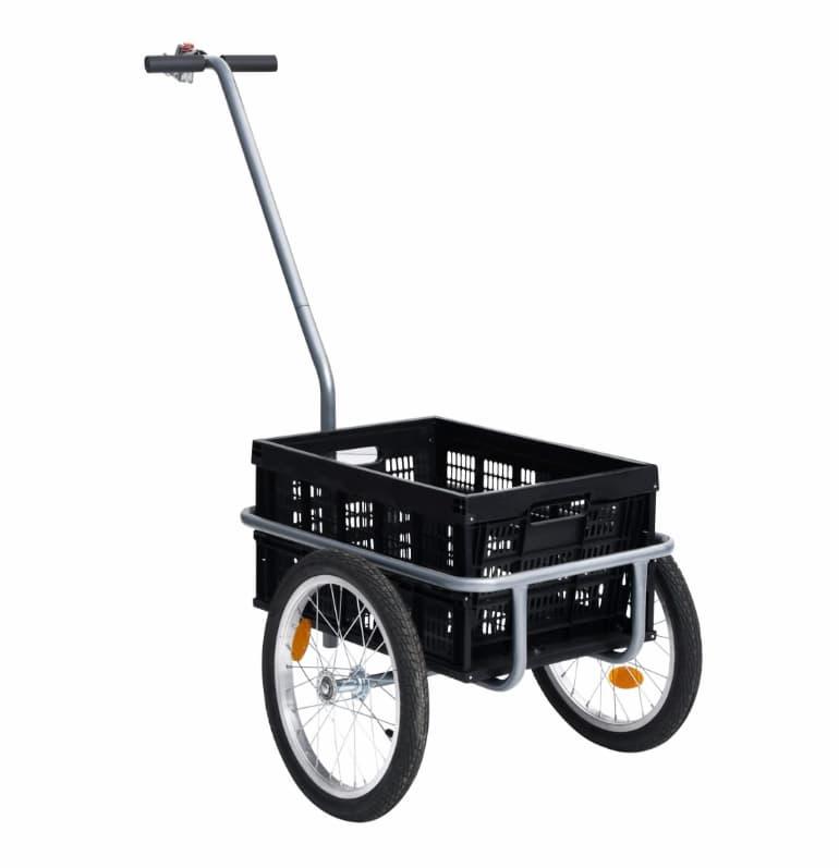 vidaXL Sykkeltilhenger 50L Sammenleggbar transportboks, svart, 150 kg