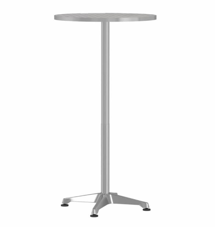 vidaXL Utendørs barbord, høydejusterbart Ø59, 5x70/109,5 cm - aluminium