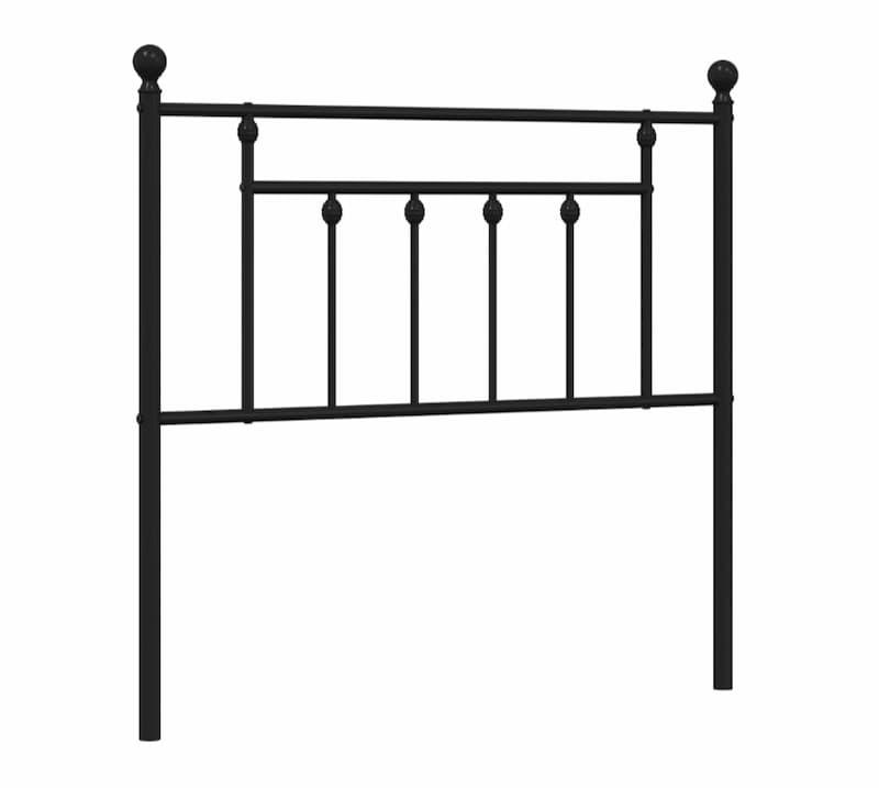 vidaXL sengegavl i metall – svart – 90 cm