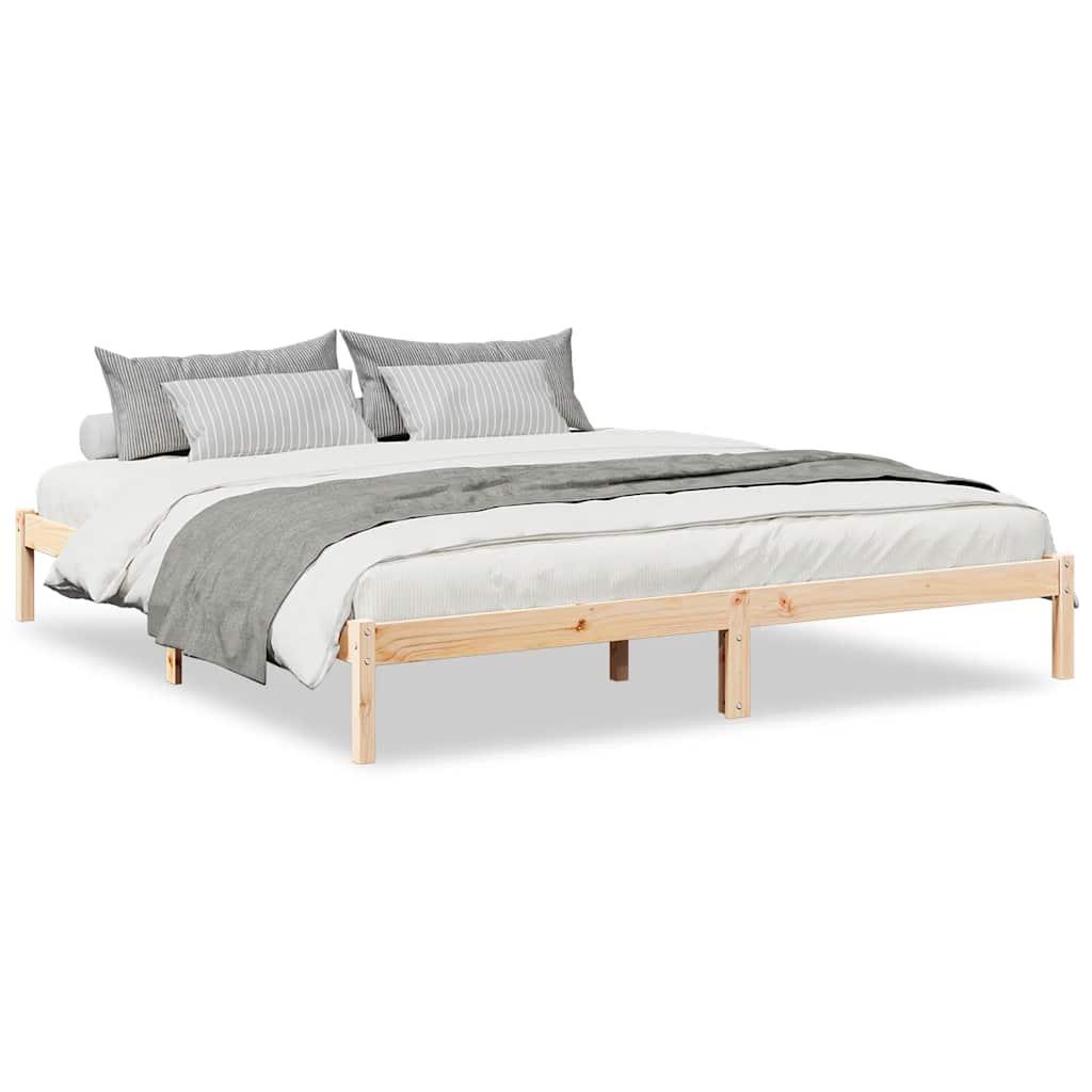 vidaXL ekstra lang sengeramme i ubehandlet heltre for 180x210 cm madrass