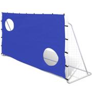 Fotballmål i stål med blå siktevegg, 240 x 92 x 150 cm