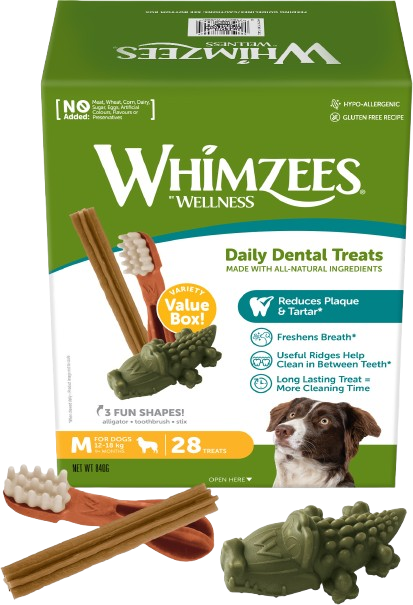 Whimzees Variety Value Box Medium med ulike tannrensende tyggebein