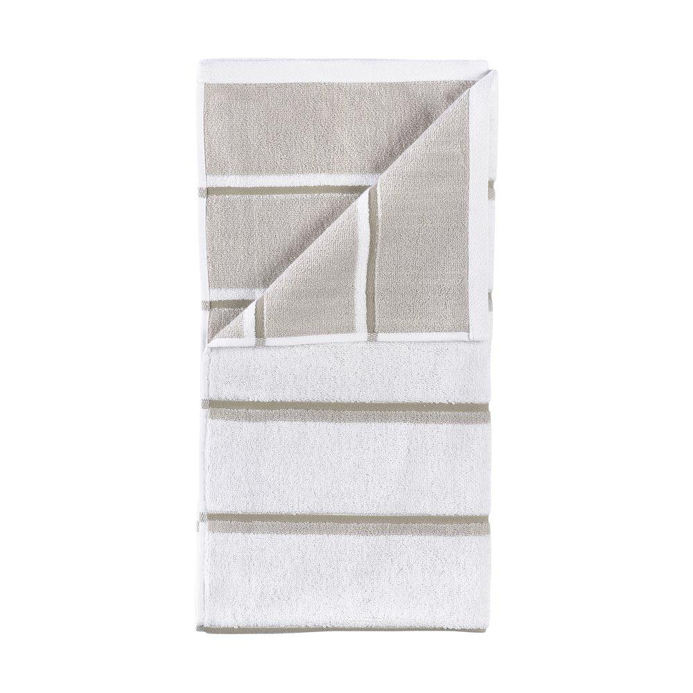 Zone Denmark Sauna håndkle 50 x 100 cm i hvitt med grå striper